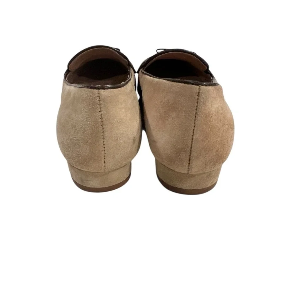 Talbots JANE BOW LOAFERS RIBBON Suede Cream Preppy‎ 6 M Women's